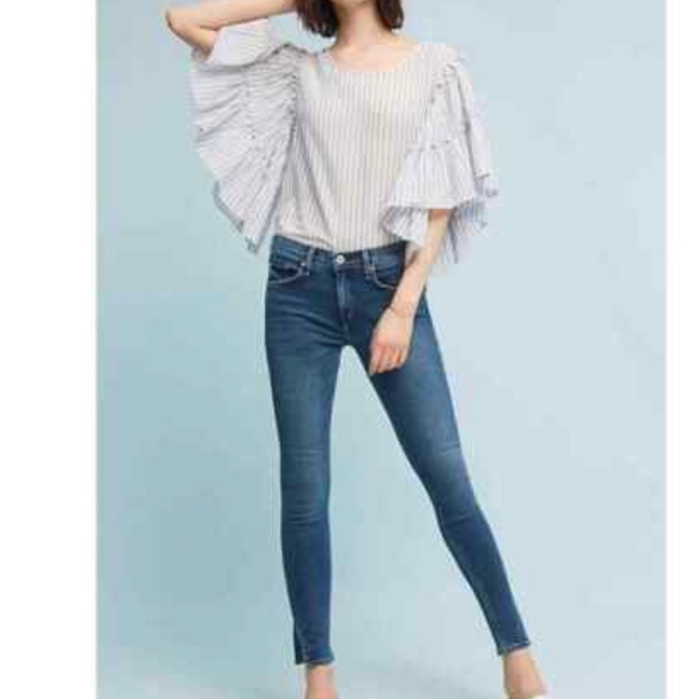 Anthropologie Mcguire Newton Women's Split Ankle Skinny Jeans Style 15B, Size 26